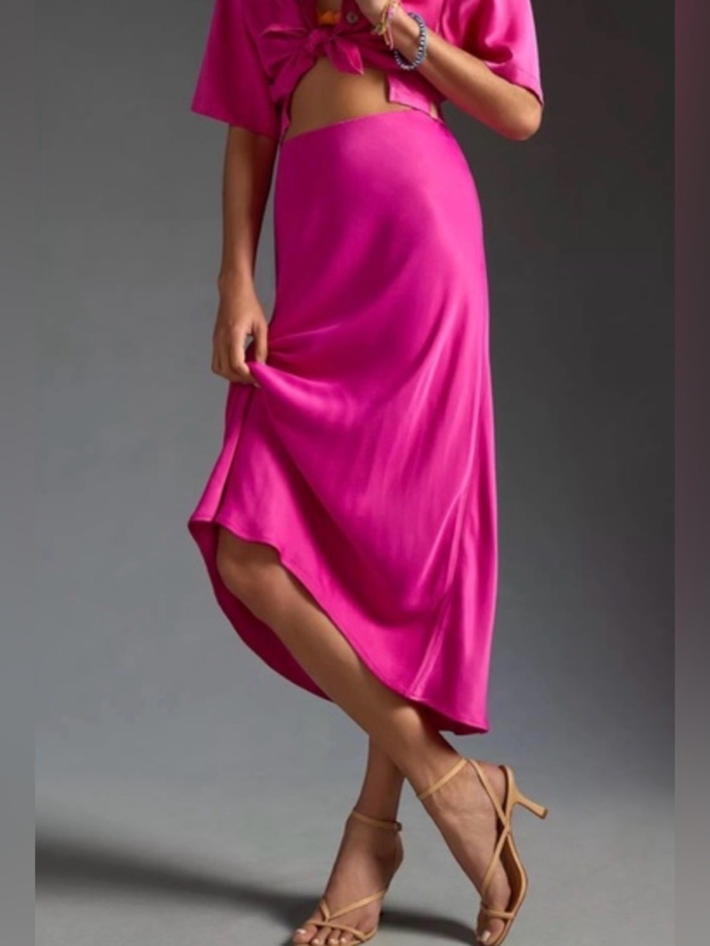 NWT Anthropologie Tilda Pink Slip Skirt, Large